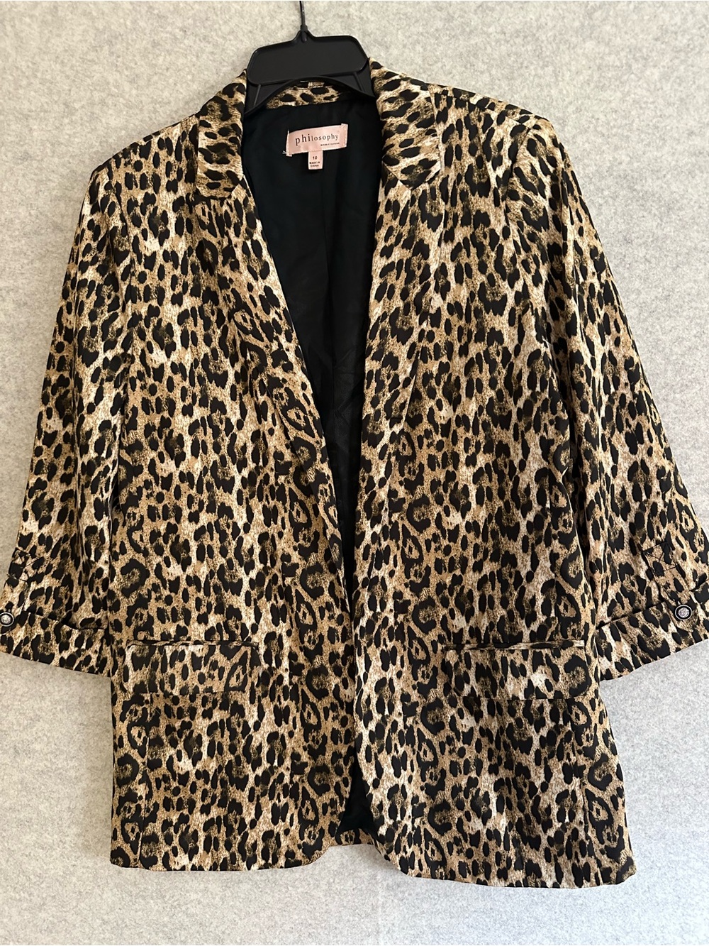 Philosophy Leopard Print Jacket in Shades of Brown and Black